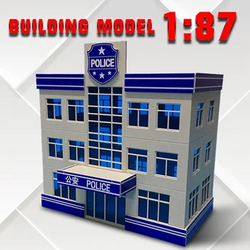 1:87 HO Scară Outland Biroul de Poliție Staion Clădirea Guvernului Morden Model Imagine 0