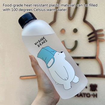1000ml Sticla de Apa Panda Cupa Transparent Sticla de Apa Drinkware Cana anti-Scurgere Desene animate Sticla de Apa Drinkware Cupa Imagine 0