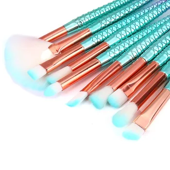 10buc Pensule de Machiaj Kit Naturale Scaun Sirena Creion Cosmetic Fundația Artist de Evidențiere Față Set De Bronzer, Fard de pleoape Pensula Imagine 3