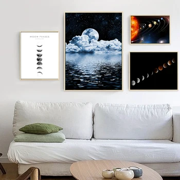 Cosmos Cerul Înstelat Agățat Tabloul Spațiu Poster Galaxy Star Decor Pictura Sistemul Solar Planet Orbital Harta Universului Poster Imagine 3