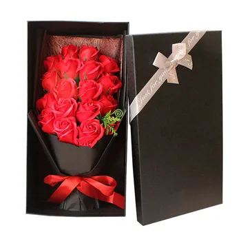 Piața de flori de hârtie cutie + 18 sapun flori de ambalare set cadou cu flori caseta de petrecere, cadou de nunta cutie de depozitare magazin de flori cadou