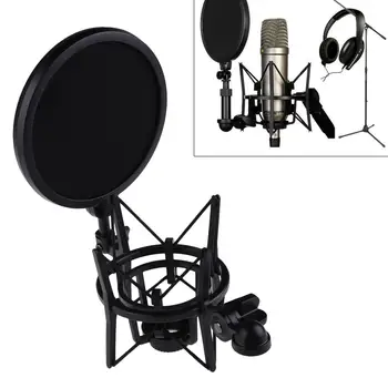 Vanpower Microfon Microfon Profesional Șoc Montare cu Scut Filtru Ecran Oferi Maximum de Izolare la Vibrații Manipulare