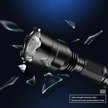 XHP50 Tactice Lanternă cu Lumină Lampă Lanternă 5 Rezistente la Șoc Greu de Apărare Becuri cu Led-uri C8 Litwod de Vânătoare din Aluminiu Negru T6 3800 15W Imagine 1